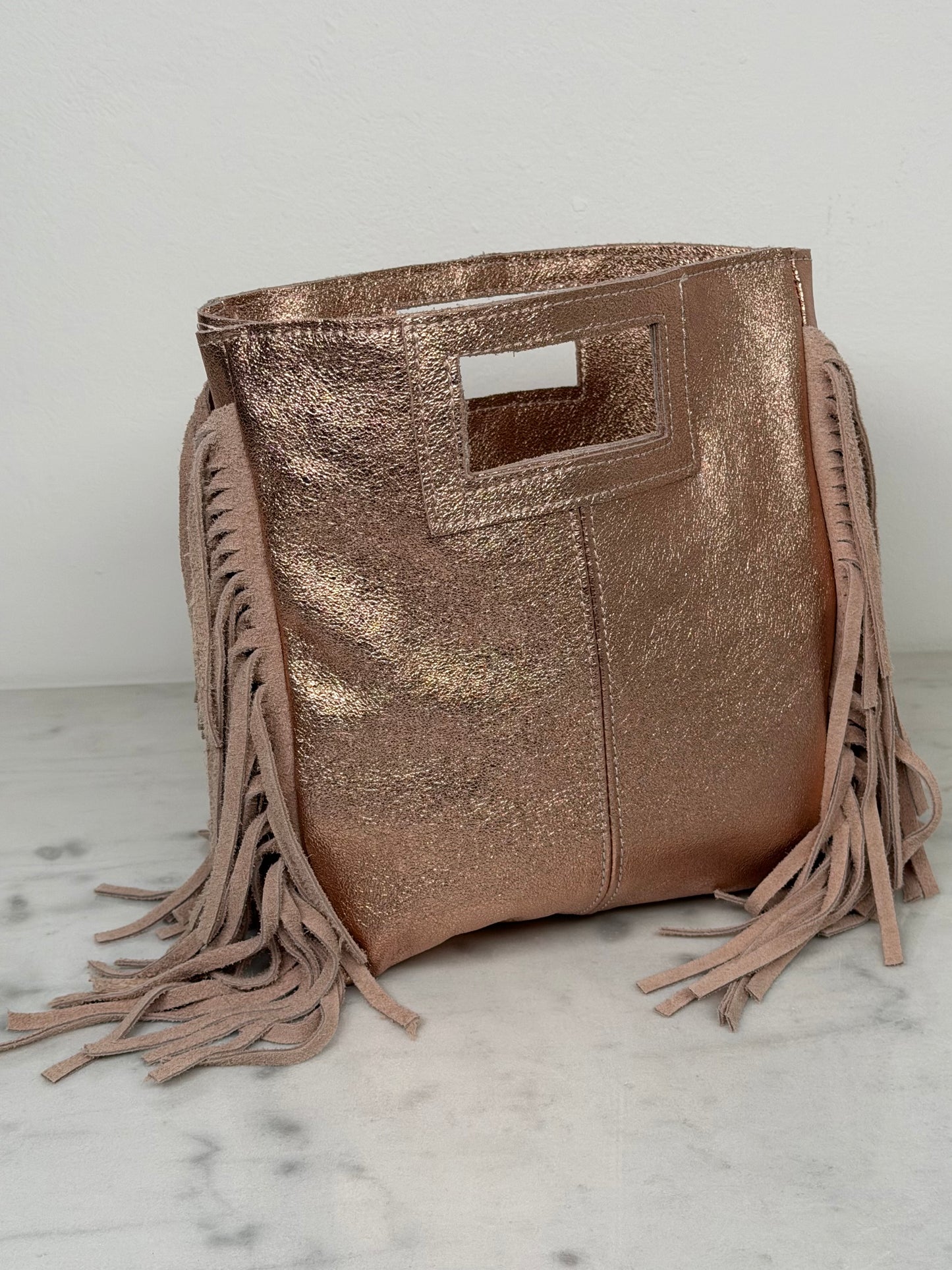 Sac Cuir Rose Brillant