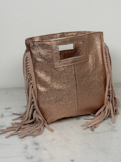 Sac Cuir Rose Brillant
