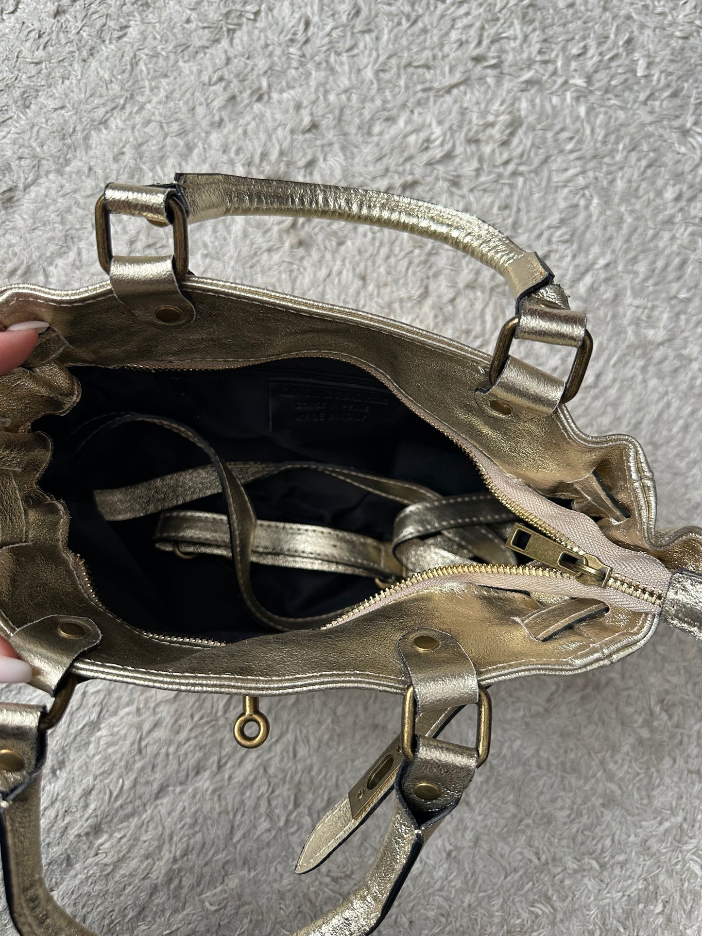 Sac Cuir Or brillant