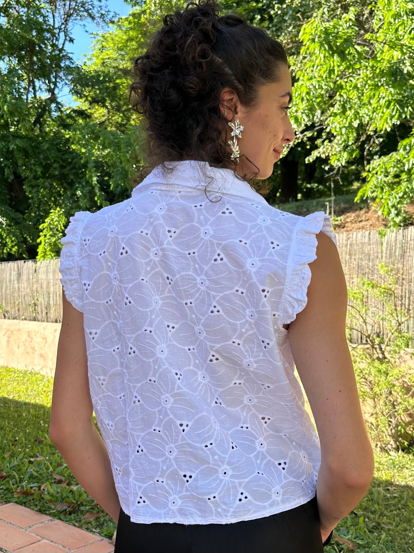 Top Fleur Blanc