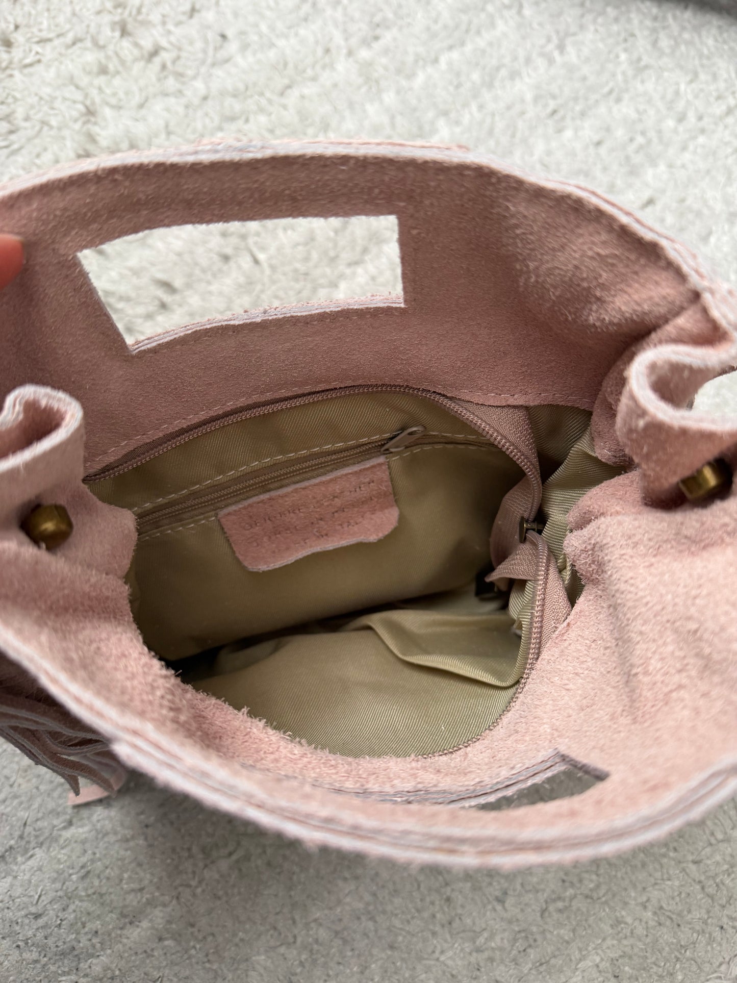 Sac Cuir Daim Rose