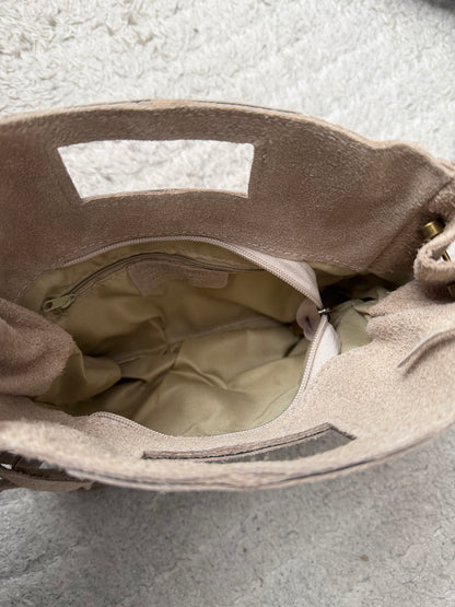 Sac Cuir Daim Beige Clair