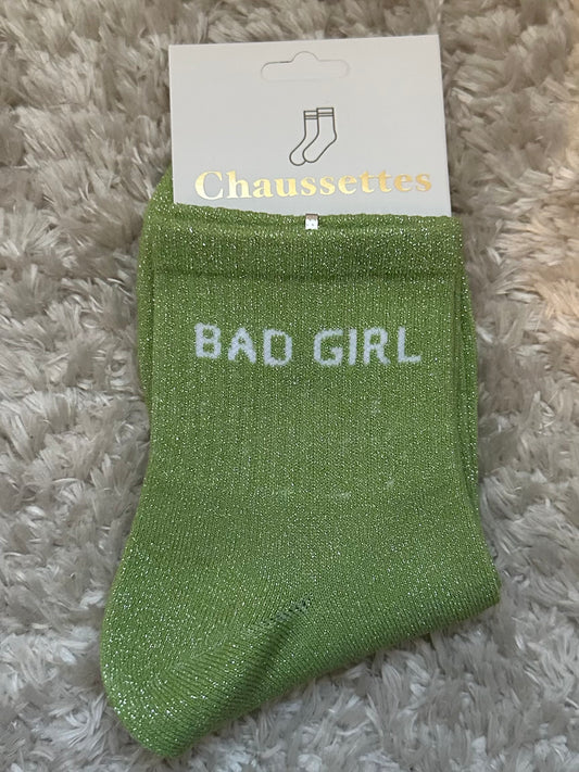 Chaussette « Bad girl » brillante