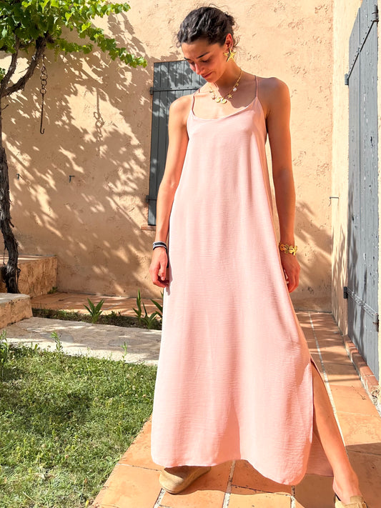 Robe Rose pâle fluide