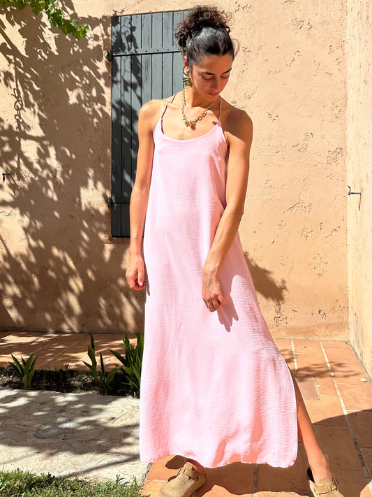Robe Rose pastel fluide