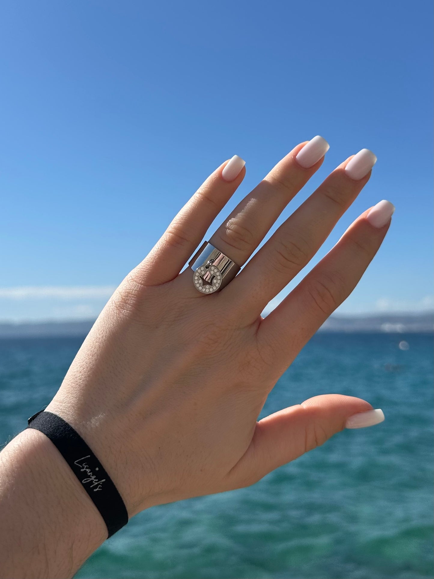 Bague Étoile Brillante Argenté