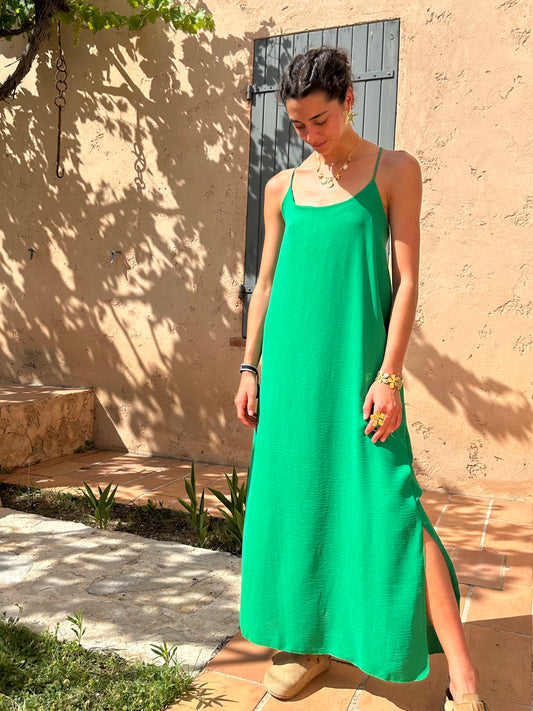 Robe Verte foncé fluide