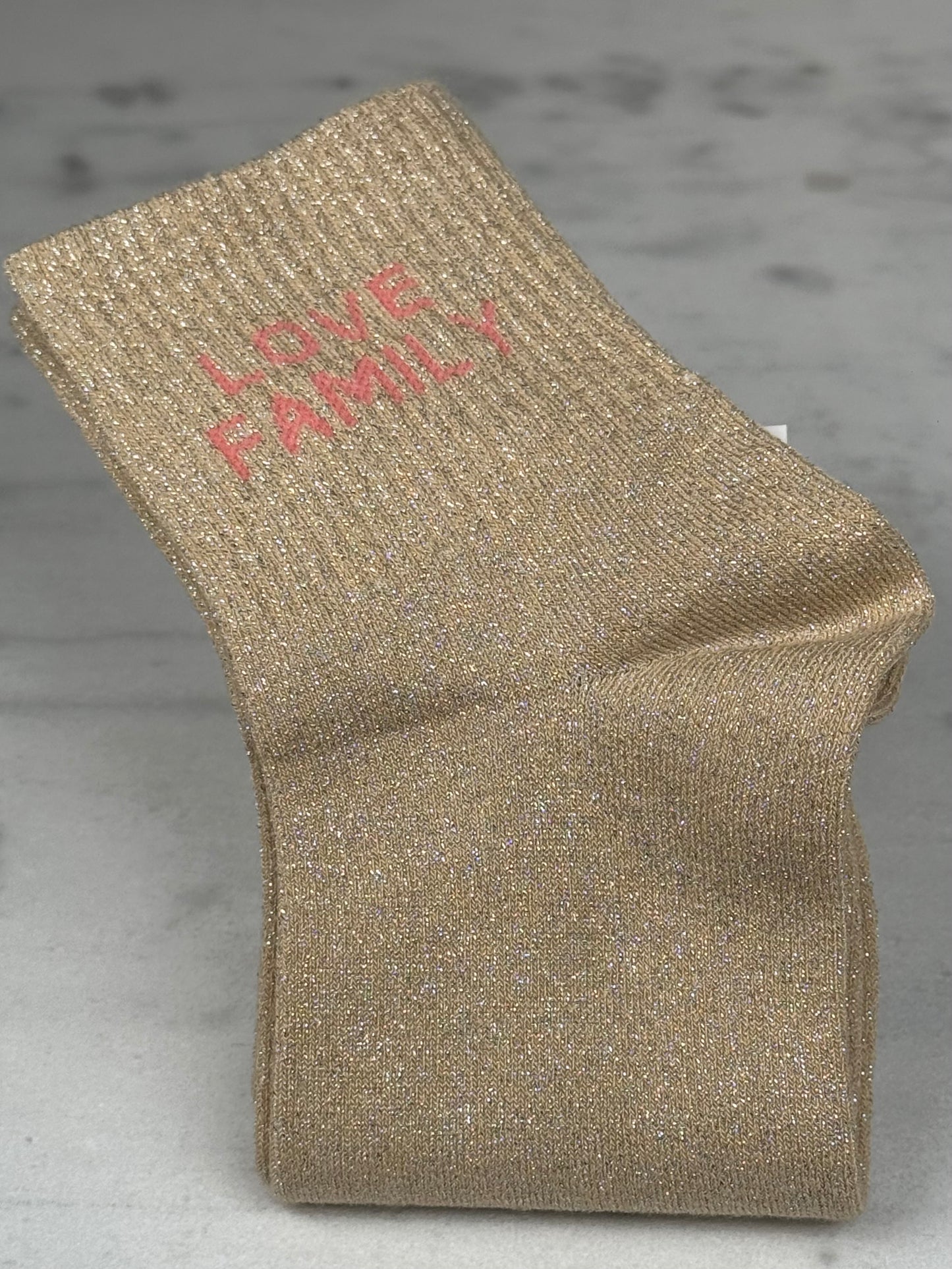 Chaussette « Love family » doré