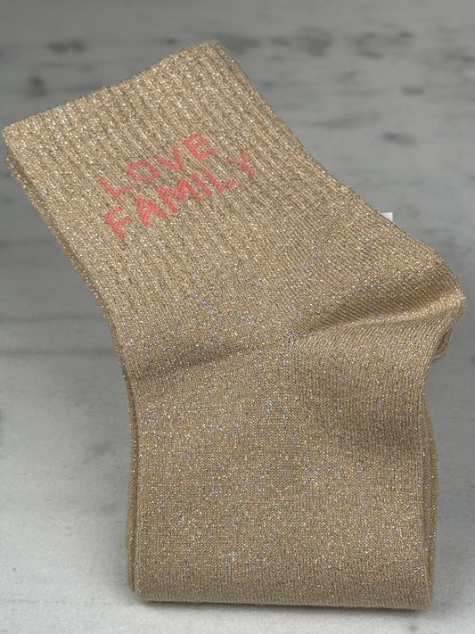 Chaussette « Love family » doré