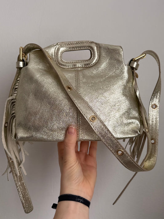 Sac cuir Or frange
