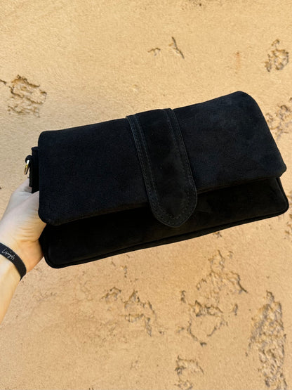 Sac cuir daim noire