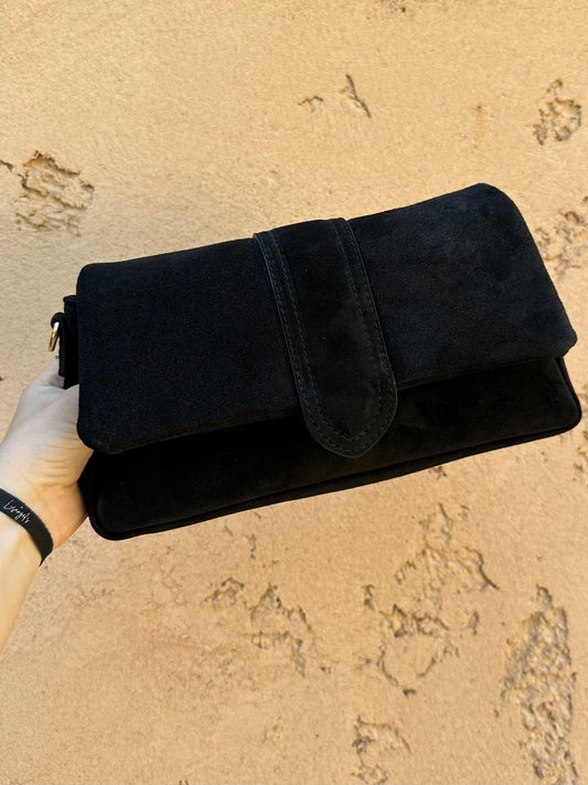 Sac cuir daim noire
