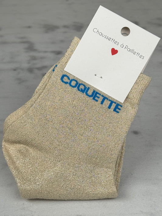 Chaussette « Coquette » or clair