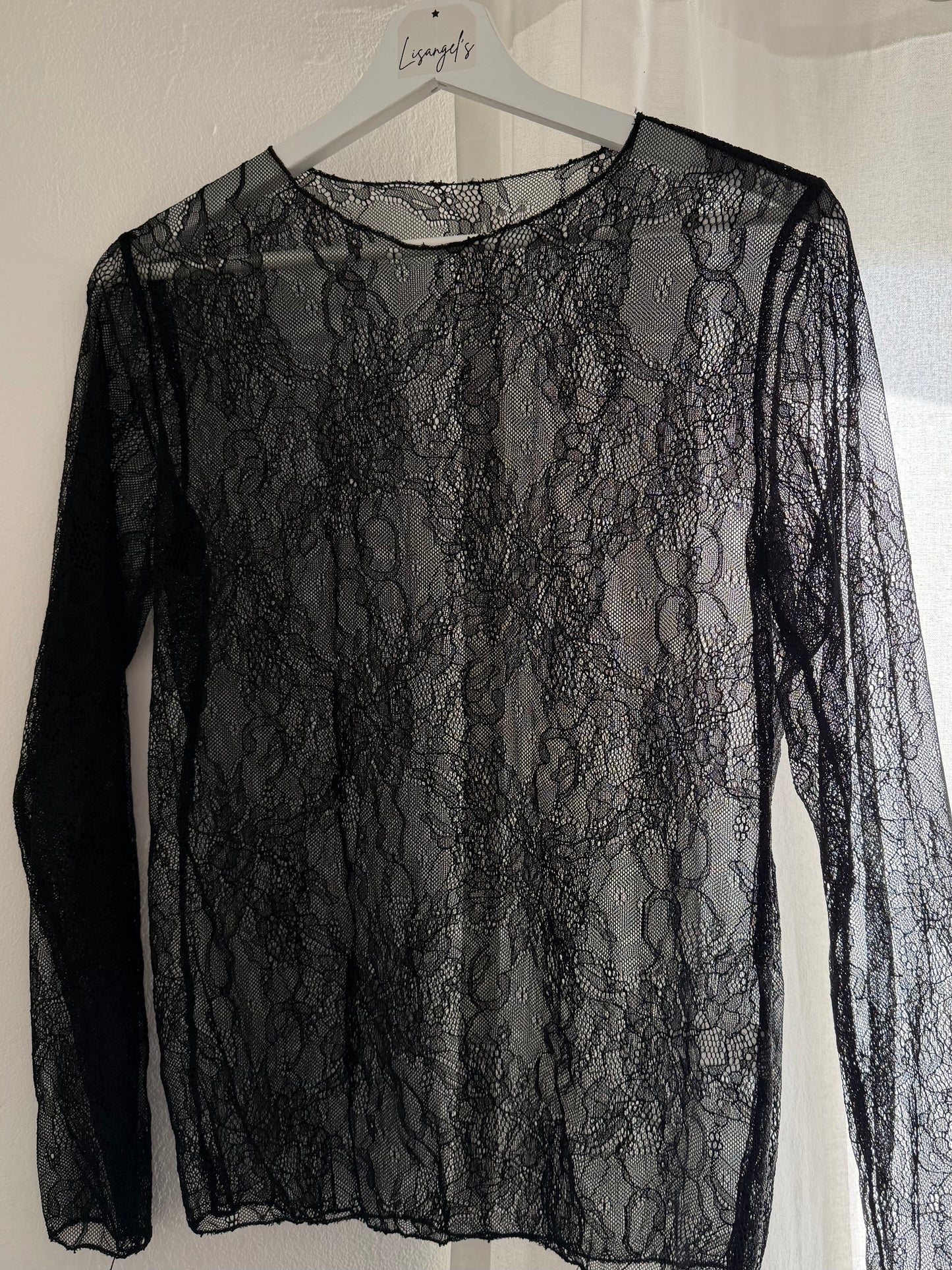 Haut transparent dentelle Noir