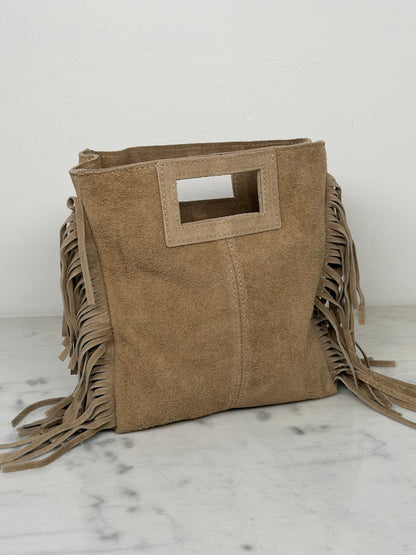Sac Cuir Daim Beige foncé