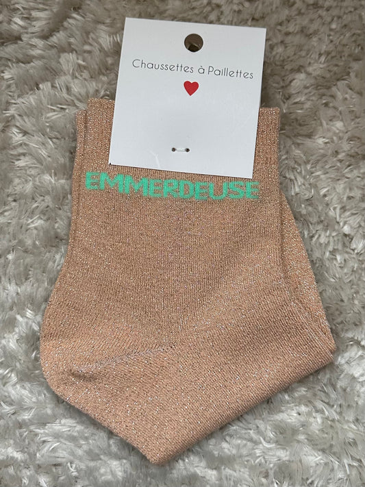 Chaussette « Emmerdeuse » brillante