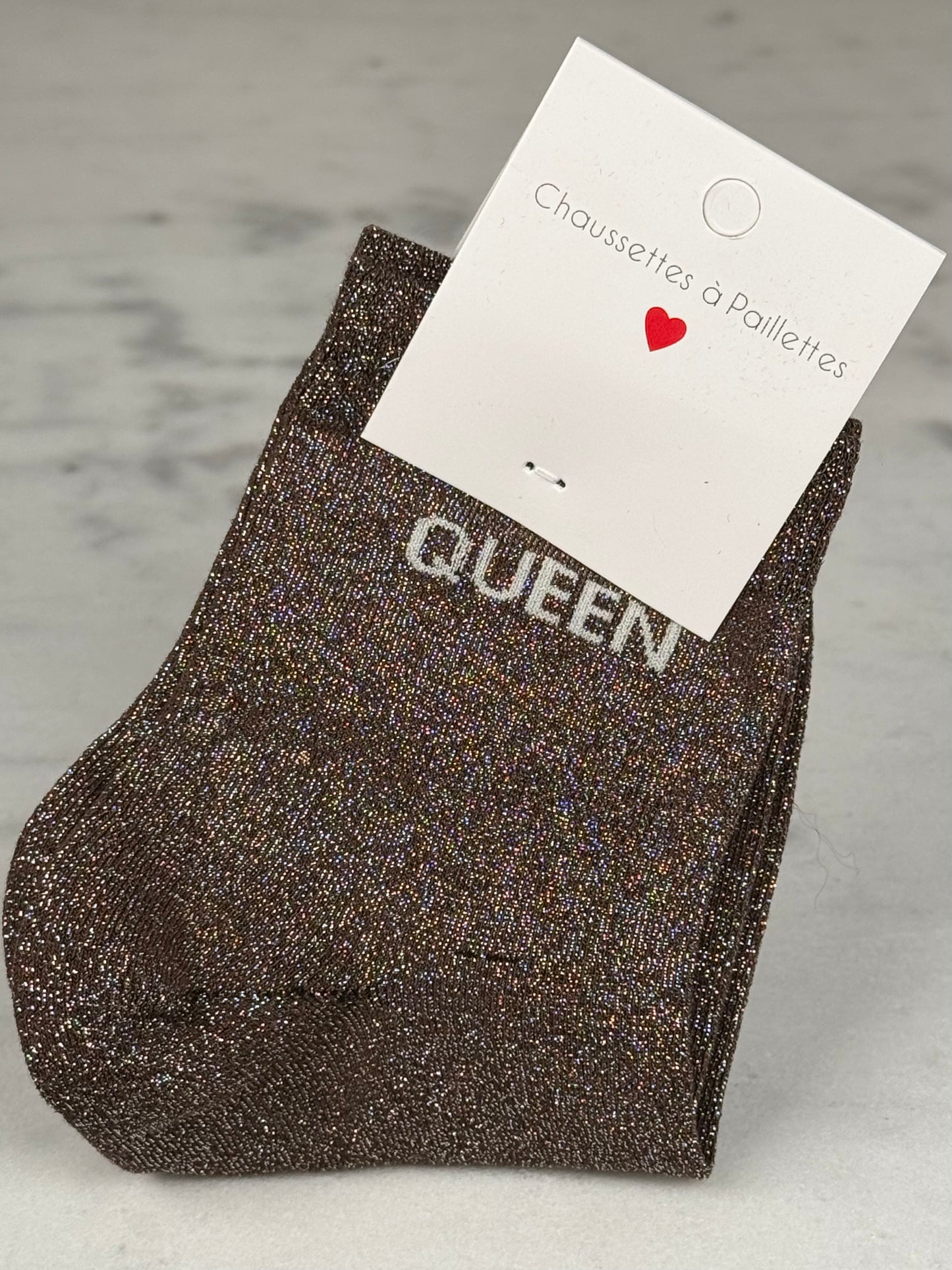 Chaussette « Queen » marron