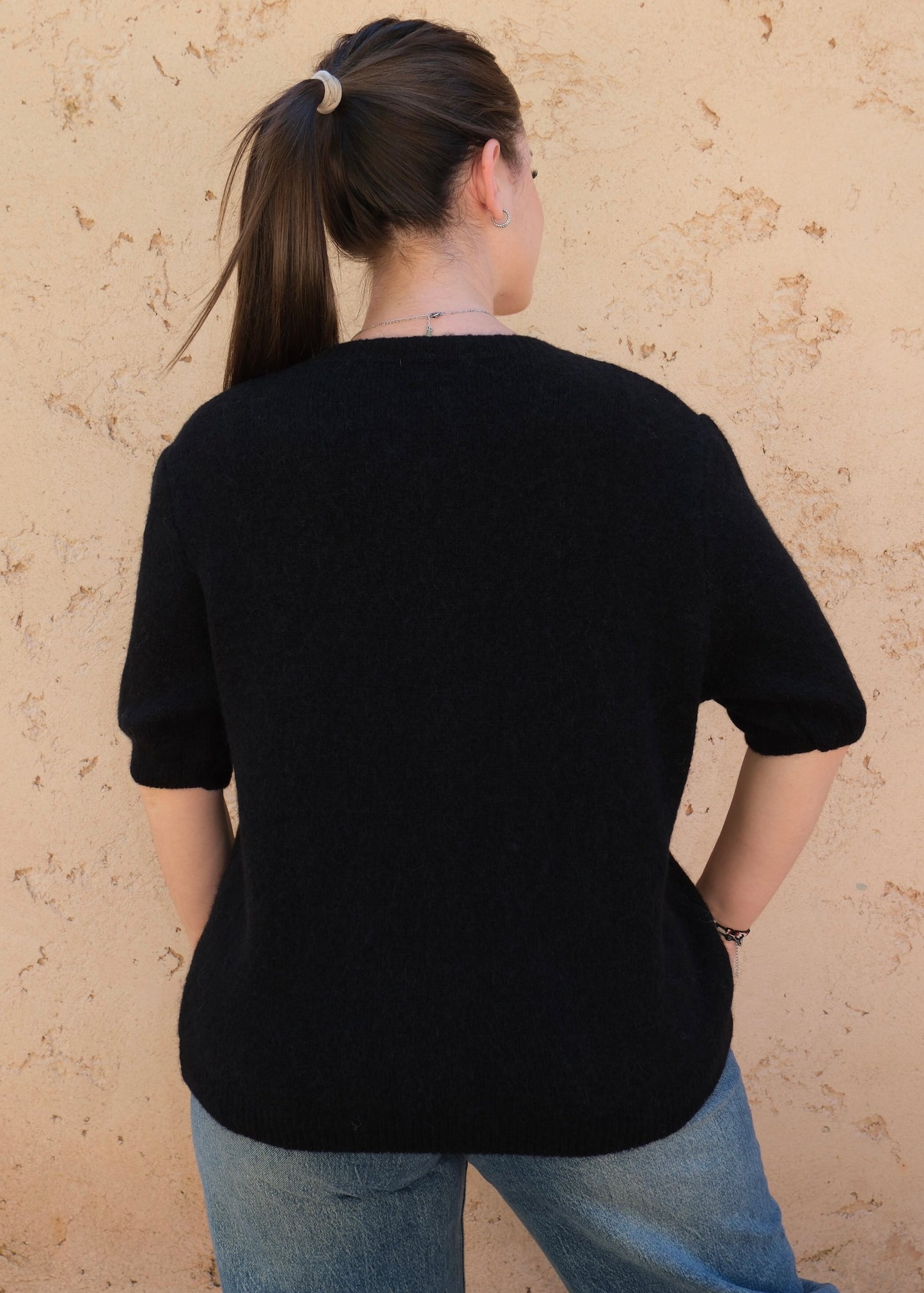 Pull manches courtes Noir