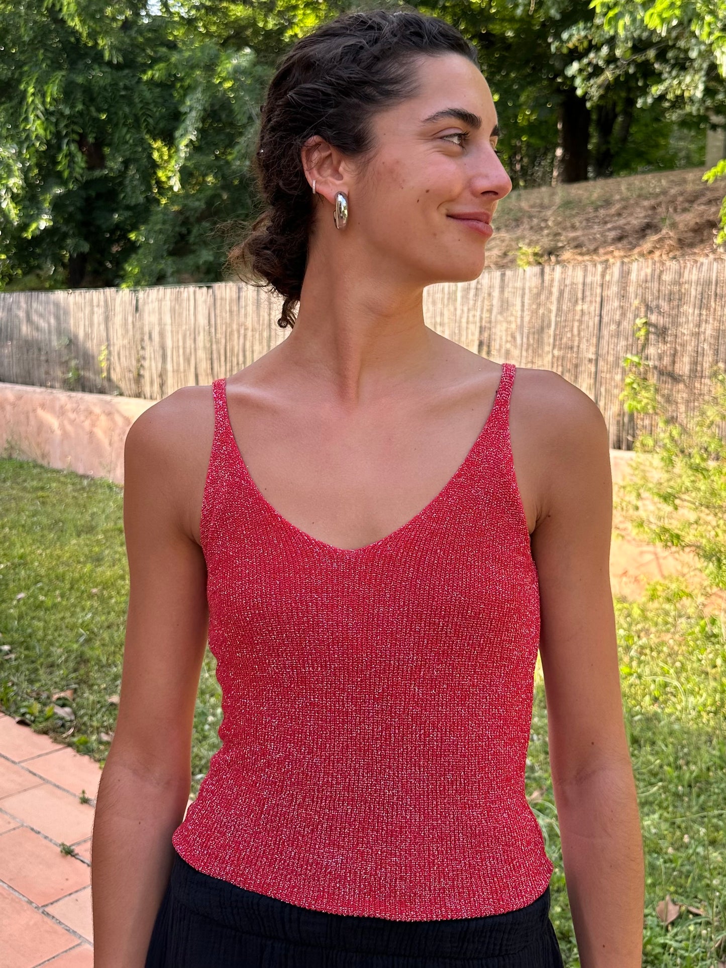 Haut Brillant Rouge