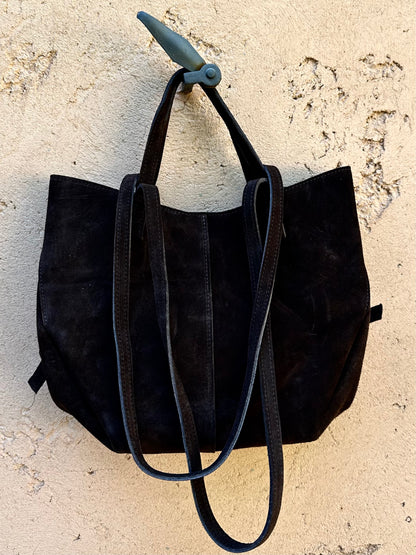 Sac daim cuir Chocolat