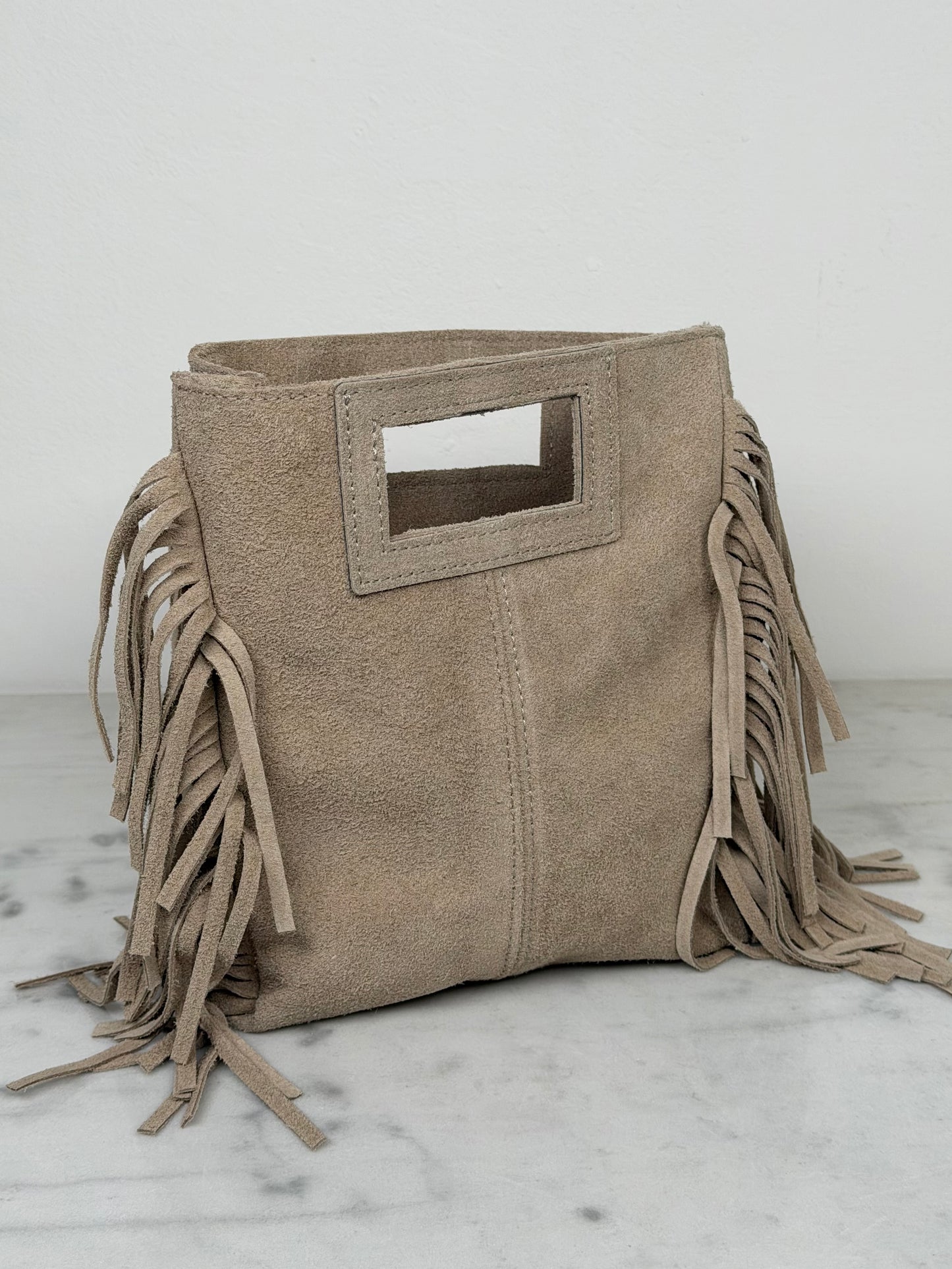 Sac Cuir Daim Beige Clair
