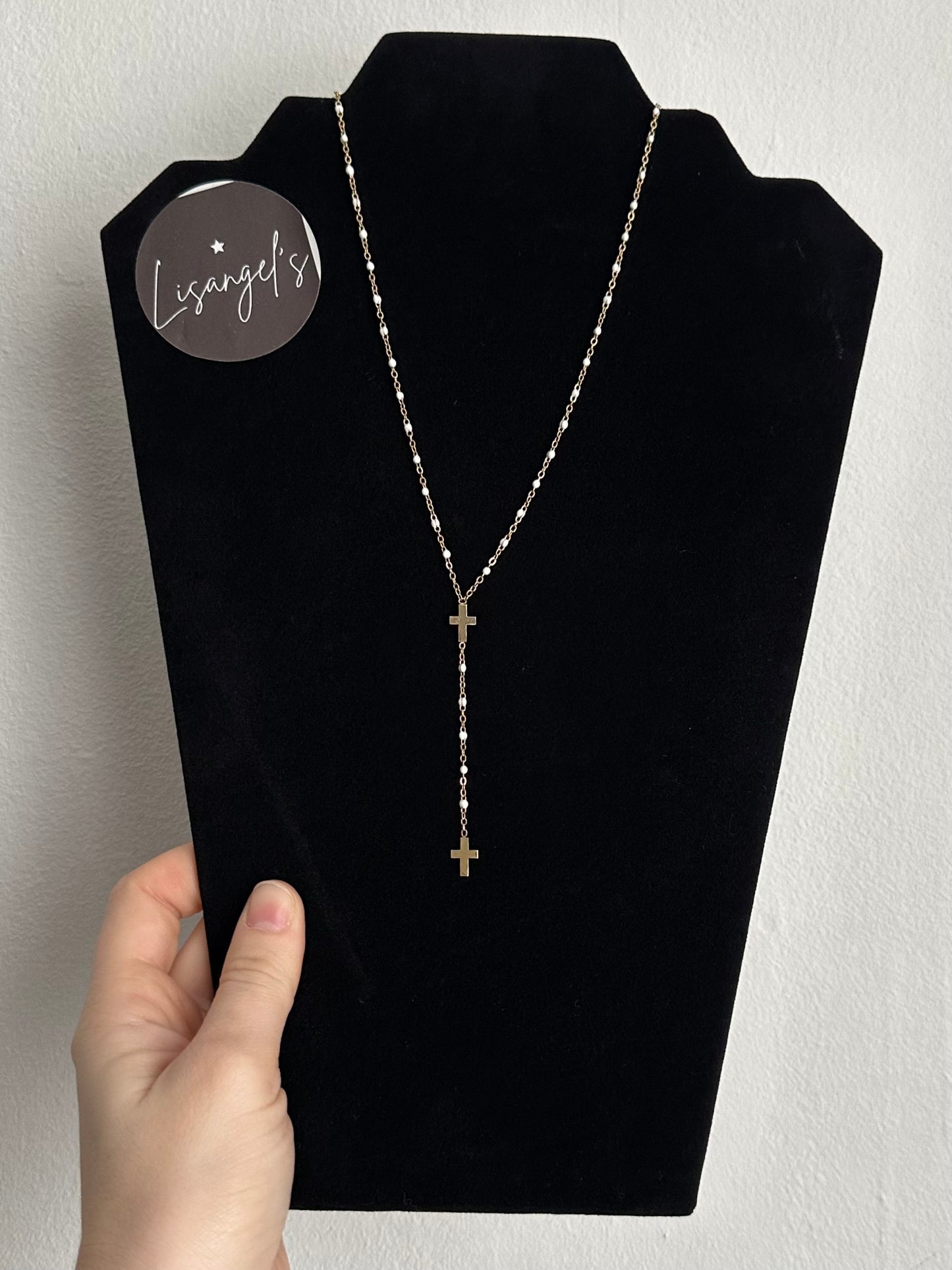Collier Valérie doré/blanc