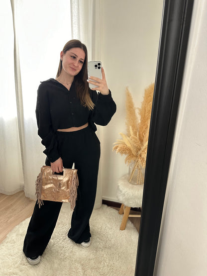 Sac Cuir Rose Brillant