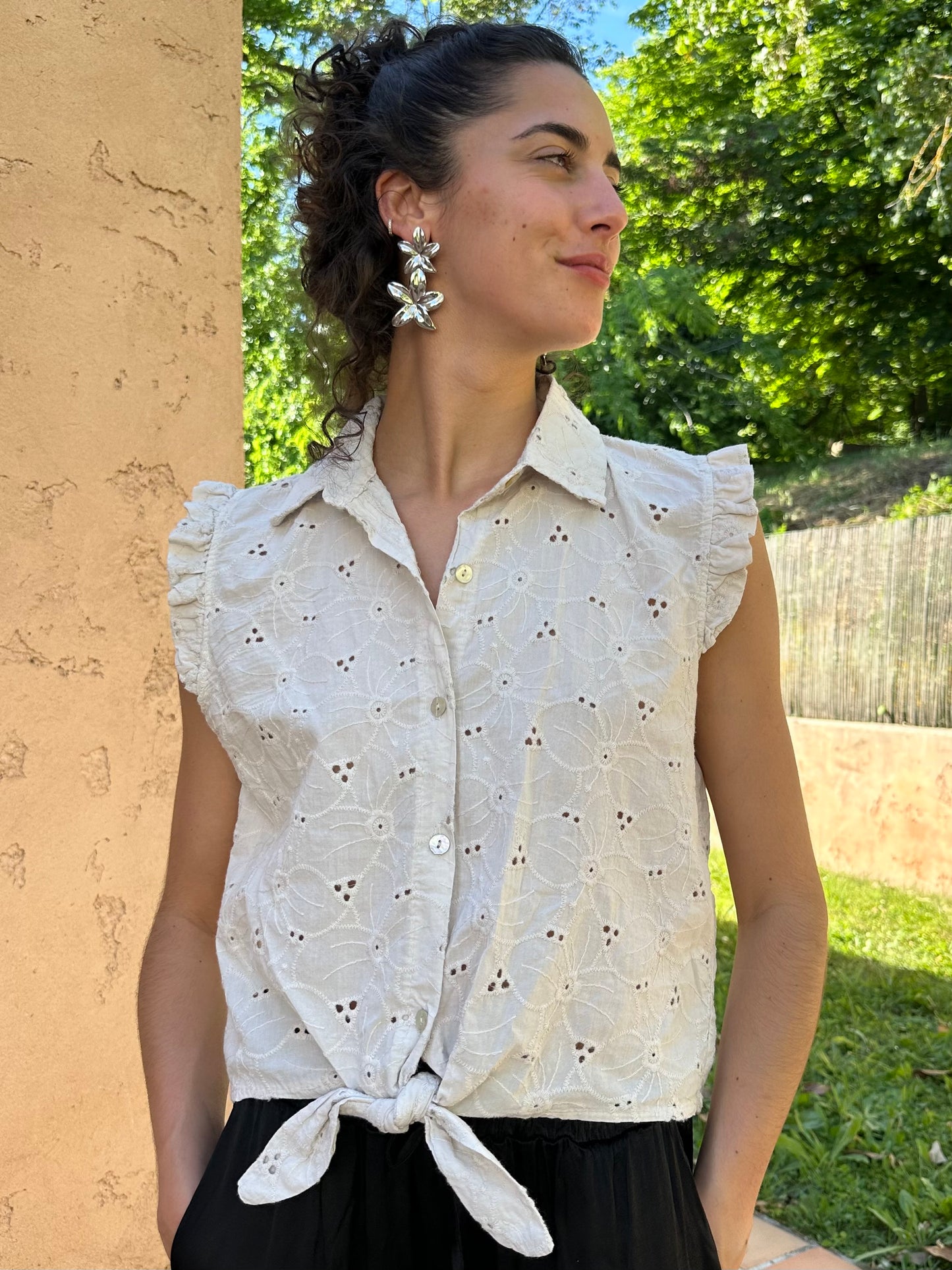 Top Fleur Beige