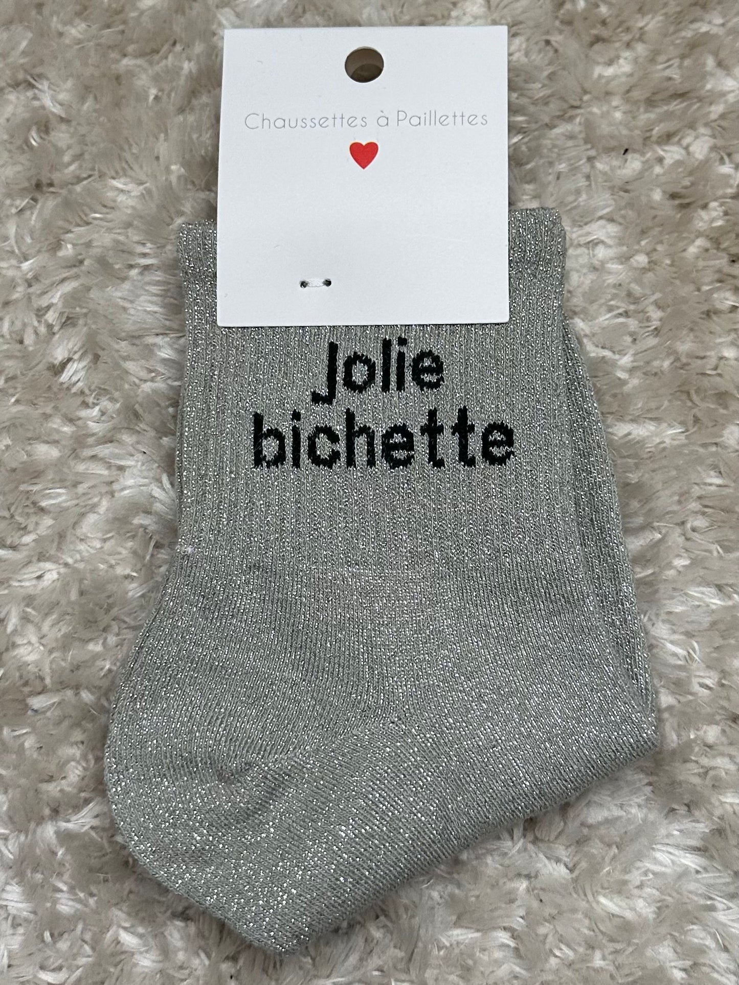 Chaussette « Jolie bichette » Brillante