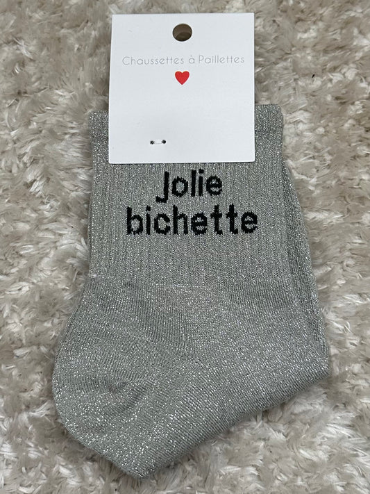Chaussette « Jolie bichette » Brillante