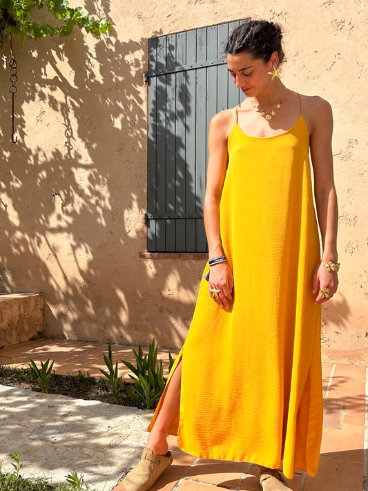 Robe fluide Moutarde