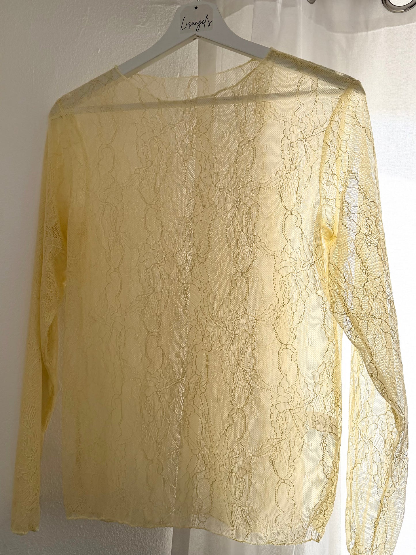Haut transparent dentelle Jaune