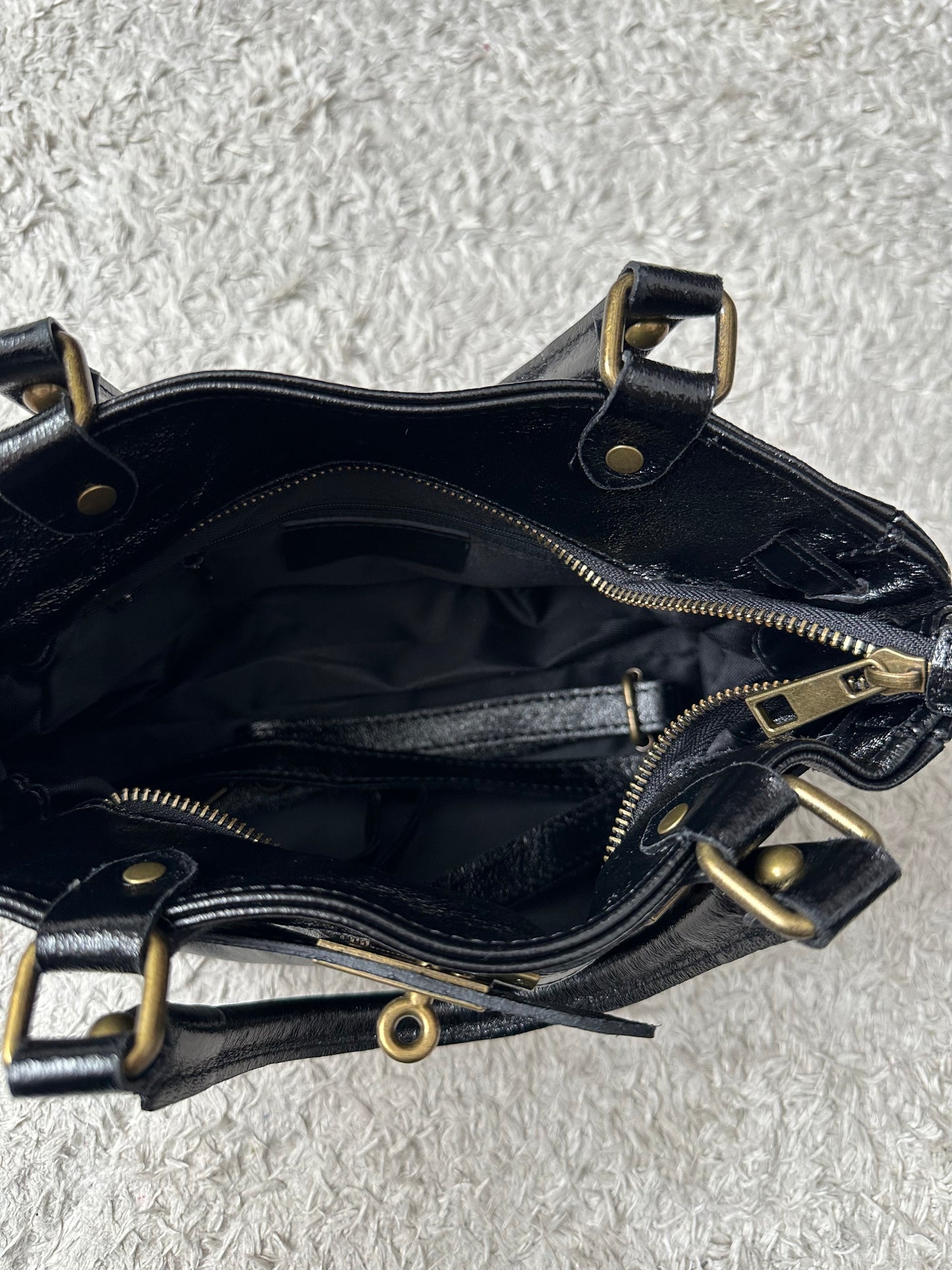 Sac Cuir Noir brillant