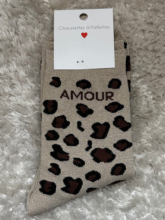 Chaussette « Amour » Brillante (longue)
