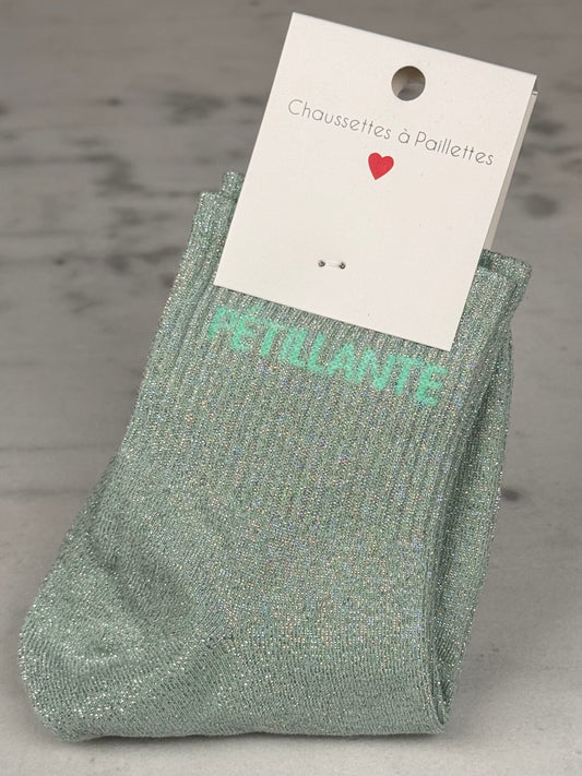 Chaussette « Pétillante » bleu pastel