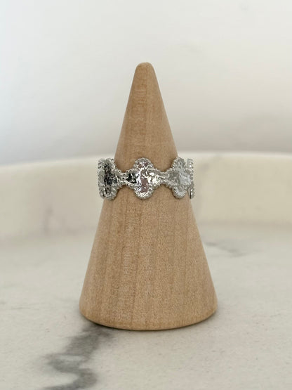 Bague Trèfle Infini Argenté
