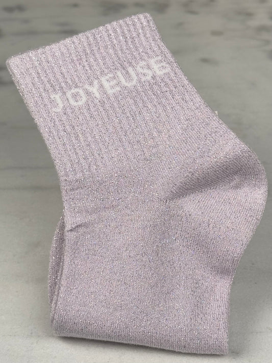 Chaussette « Joyeuse » rose pastel