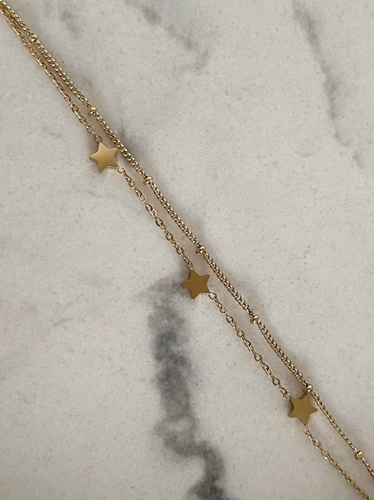 Bracelet Étoile Double Doré