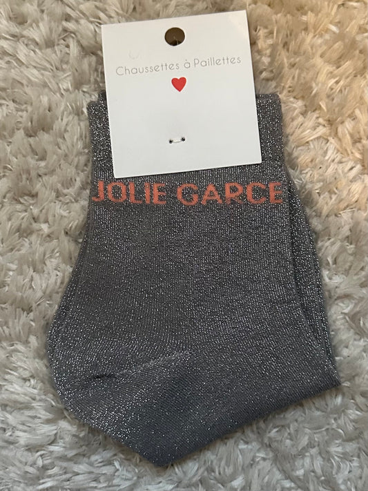Chaussette « Jolie garce » brillante