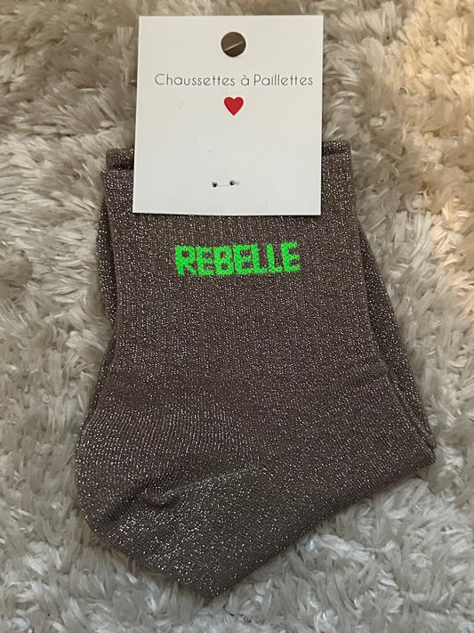 Chaussette « Rebelle » brillante