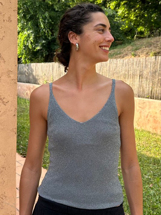 Haut Brillant Gris foncé