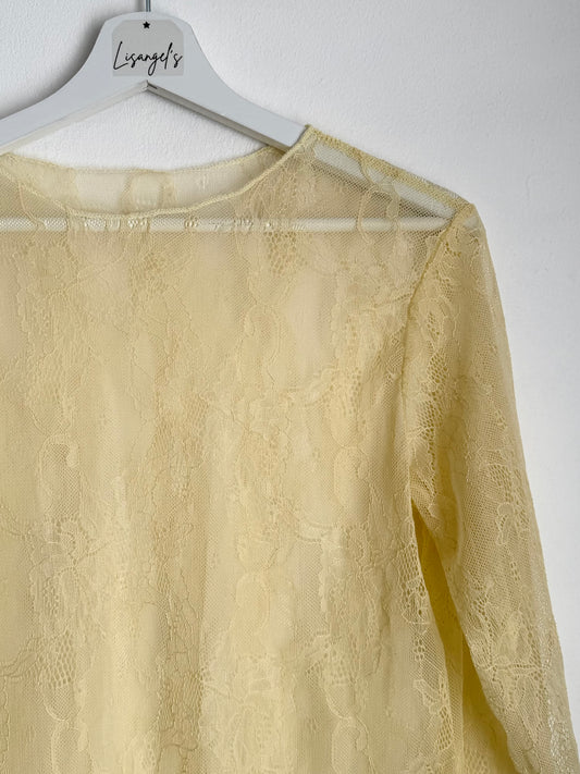 Haut transparent dentelle Jaune