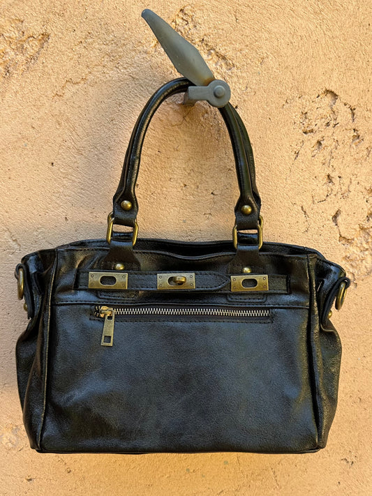 Sac Cuir Noir brillant