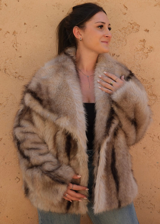 Veste moumoute Beige/marron