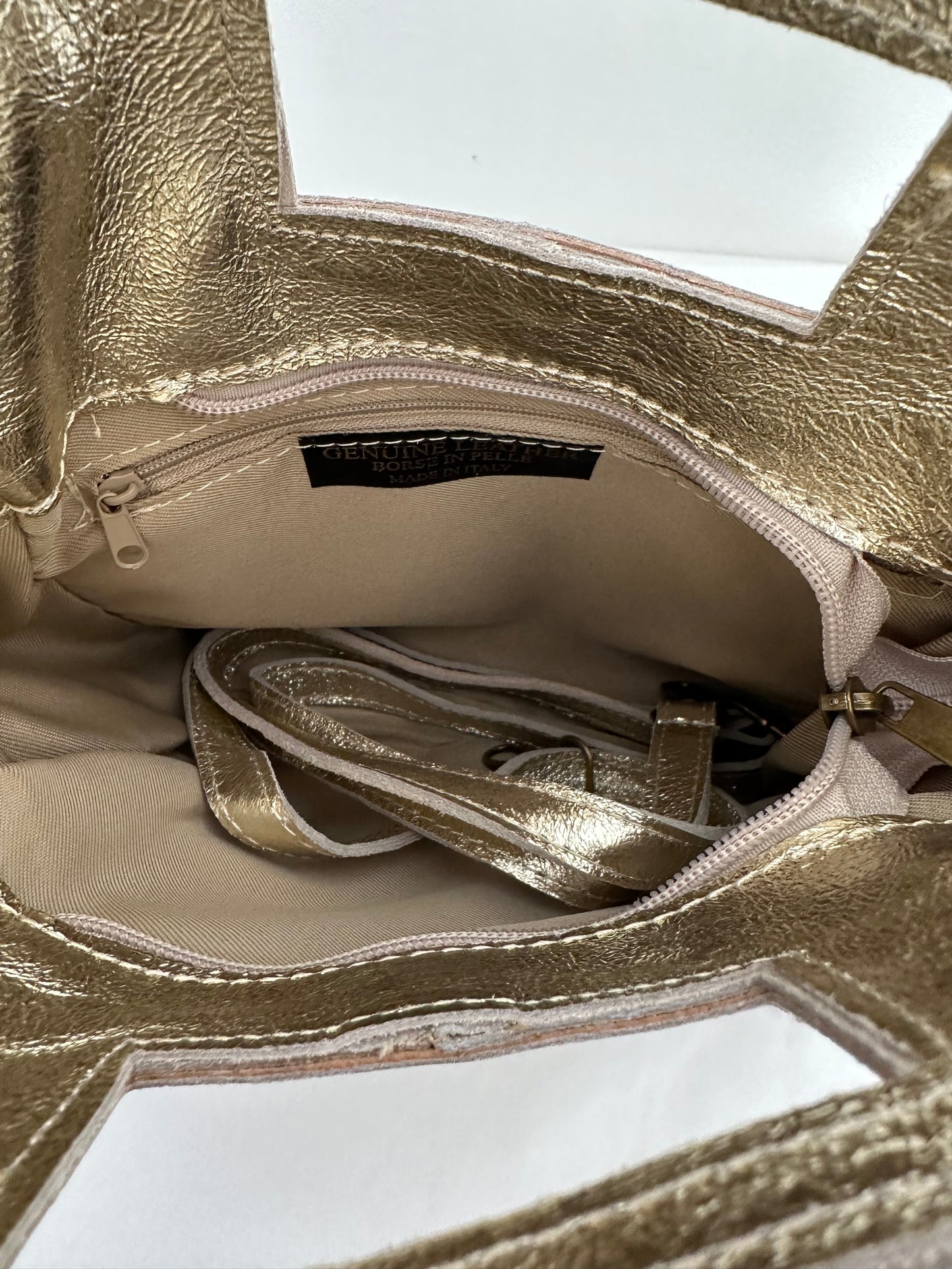 Sac Cuir Or Brillant