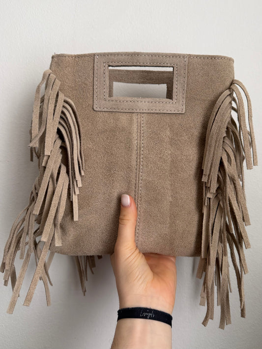 Sac Cuir Daim Beige Clair