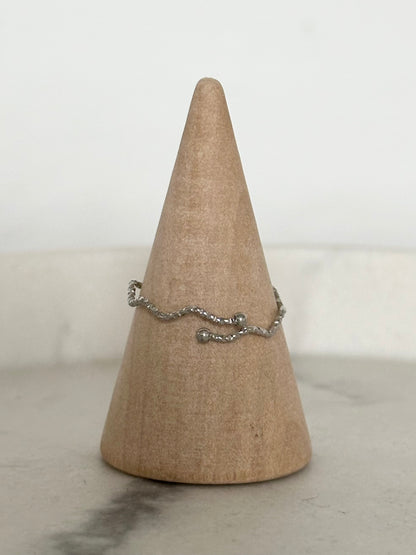 Bague Fine Vague Argenté