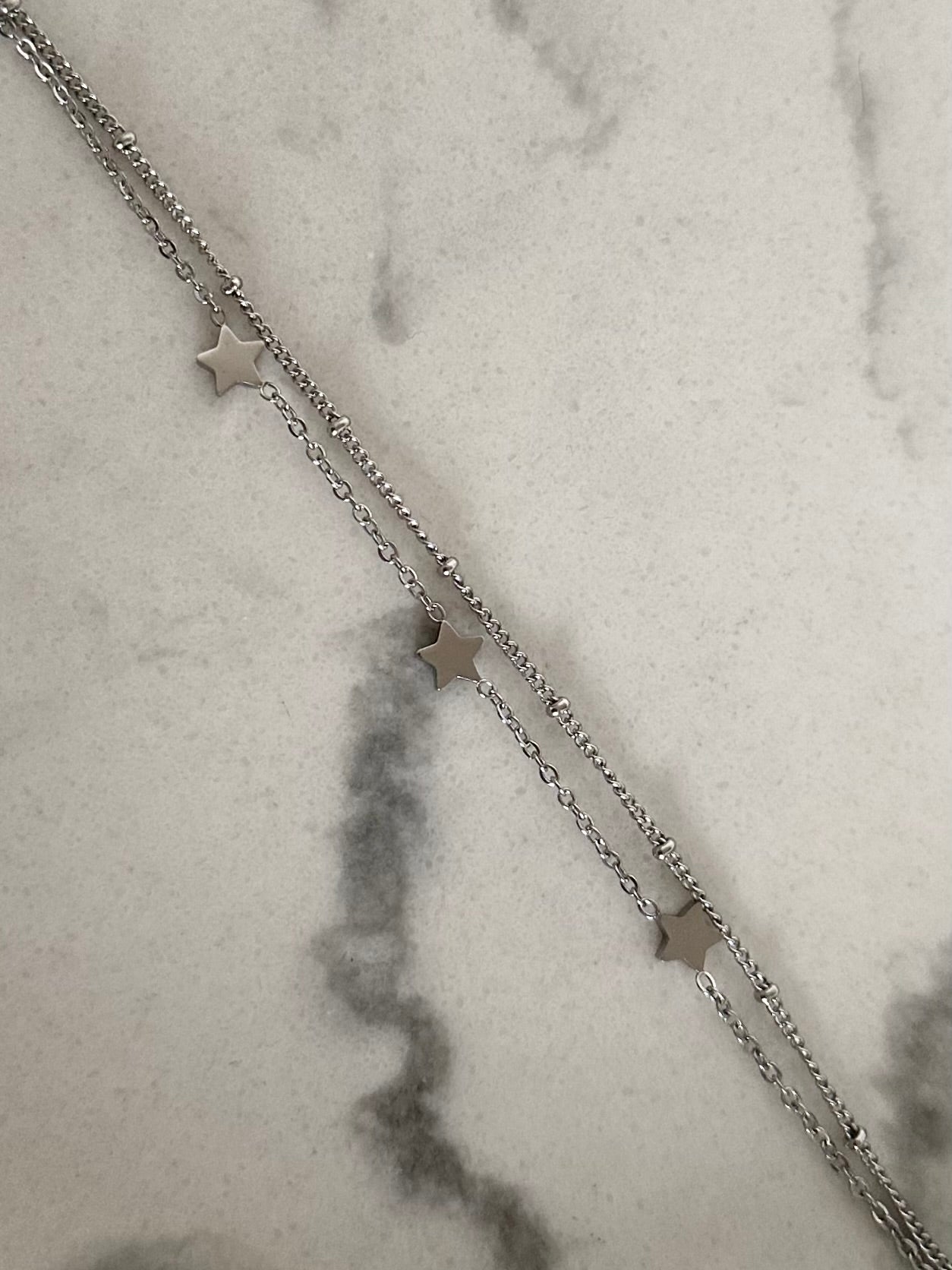 Bracelet Étoile Double Argenté