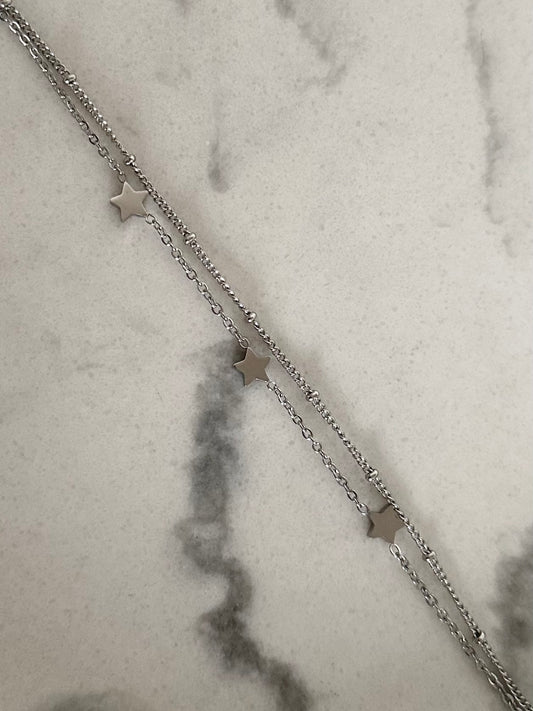 Bracelet Étoile Double Argenté