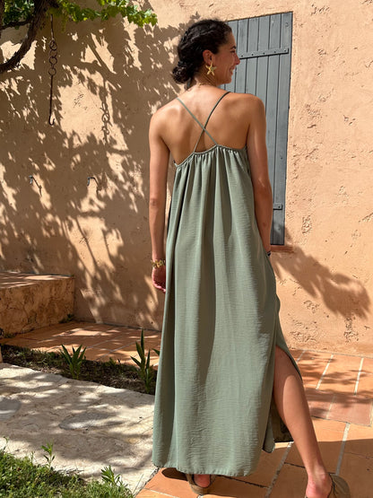 Robe Kaki foncé fluide